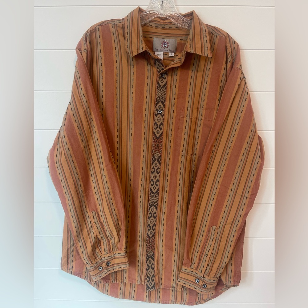 The Trritory Ahead button up vintage shirt men’s Large - Picture 2 of 3